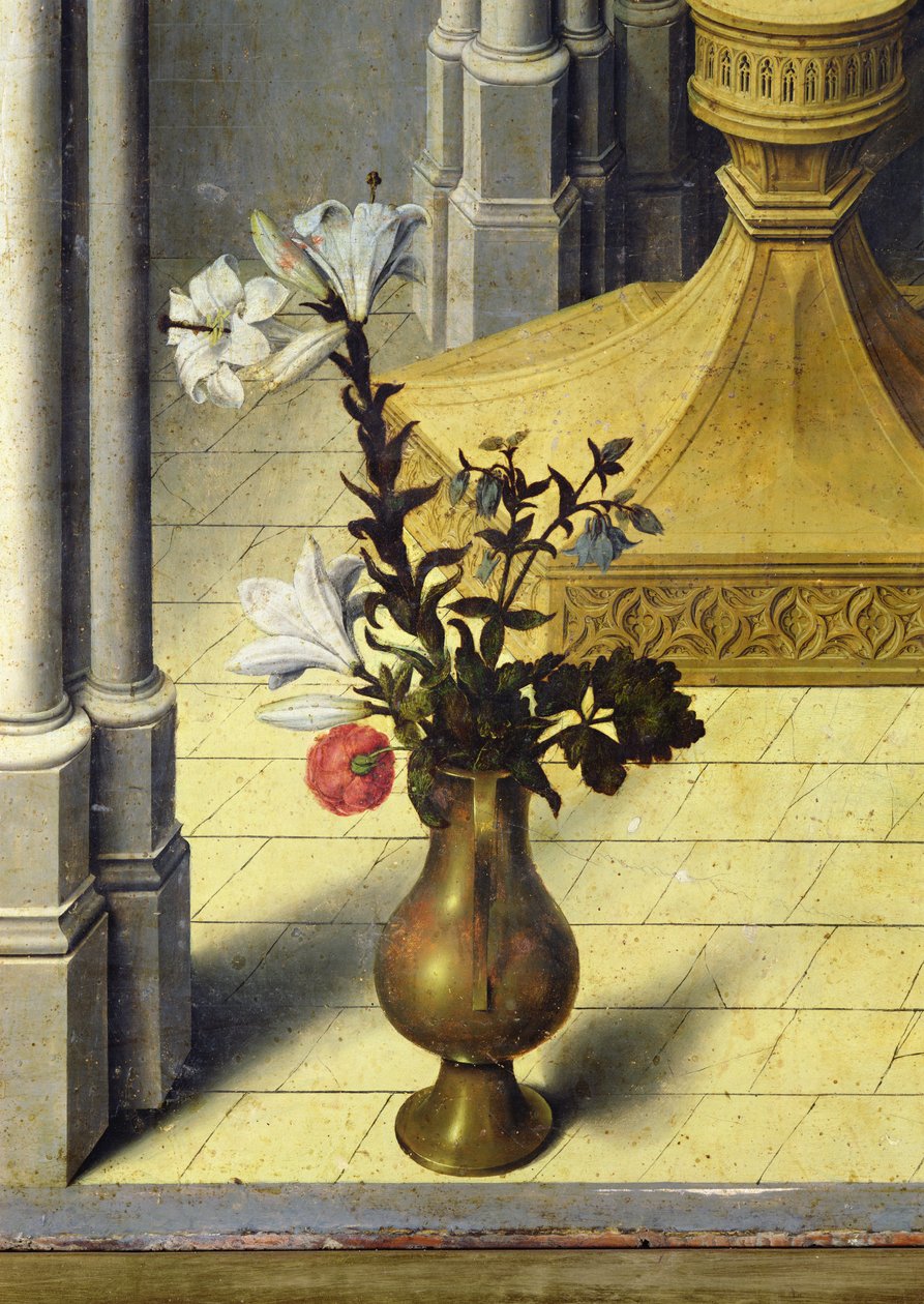 Váza s květinami. c.1445 (detail 26541) od Master of the Aix Annunciation