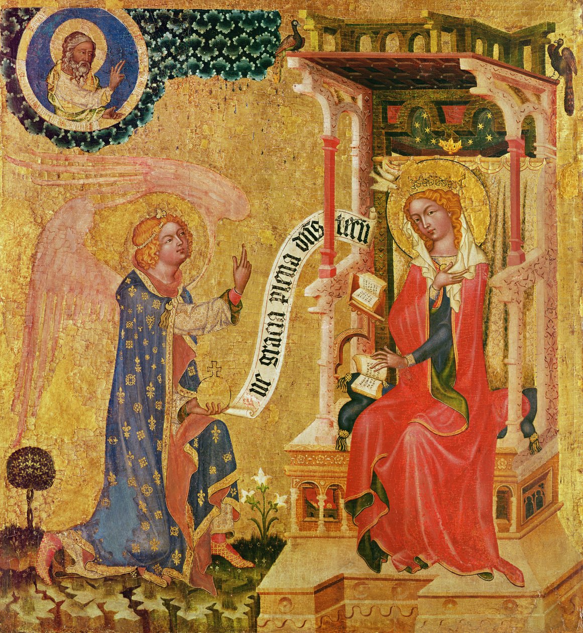 Zvěstování, cca 1350 (tempera na dřevě) od Master of the Cycle of Vyssi Brod