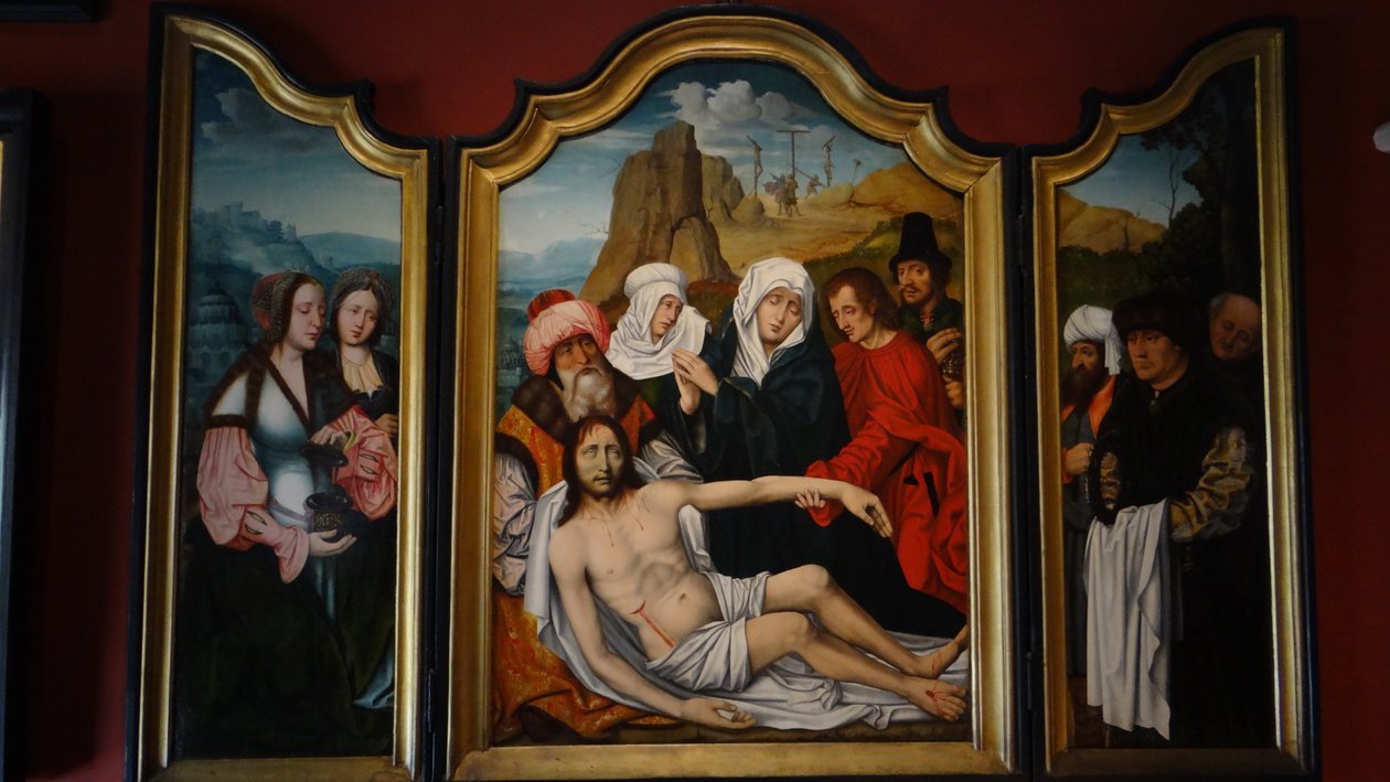 Triptych Ukřižování od Master of the Holy Blood