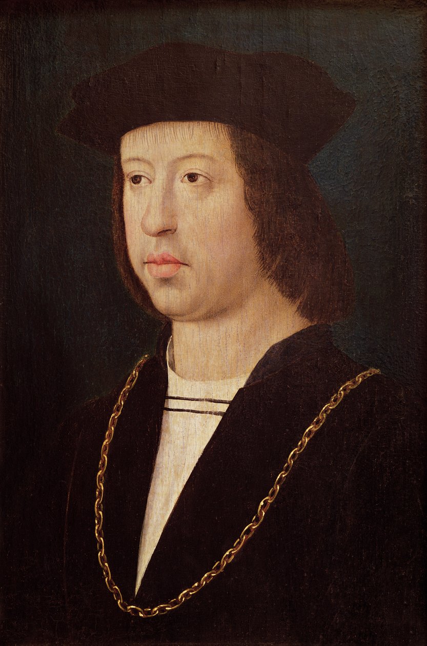 Portrét španělského krále Ferdinanda II. (1452-1516). od Master of the Legend of St. Madeleine