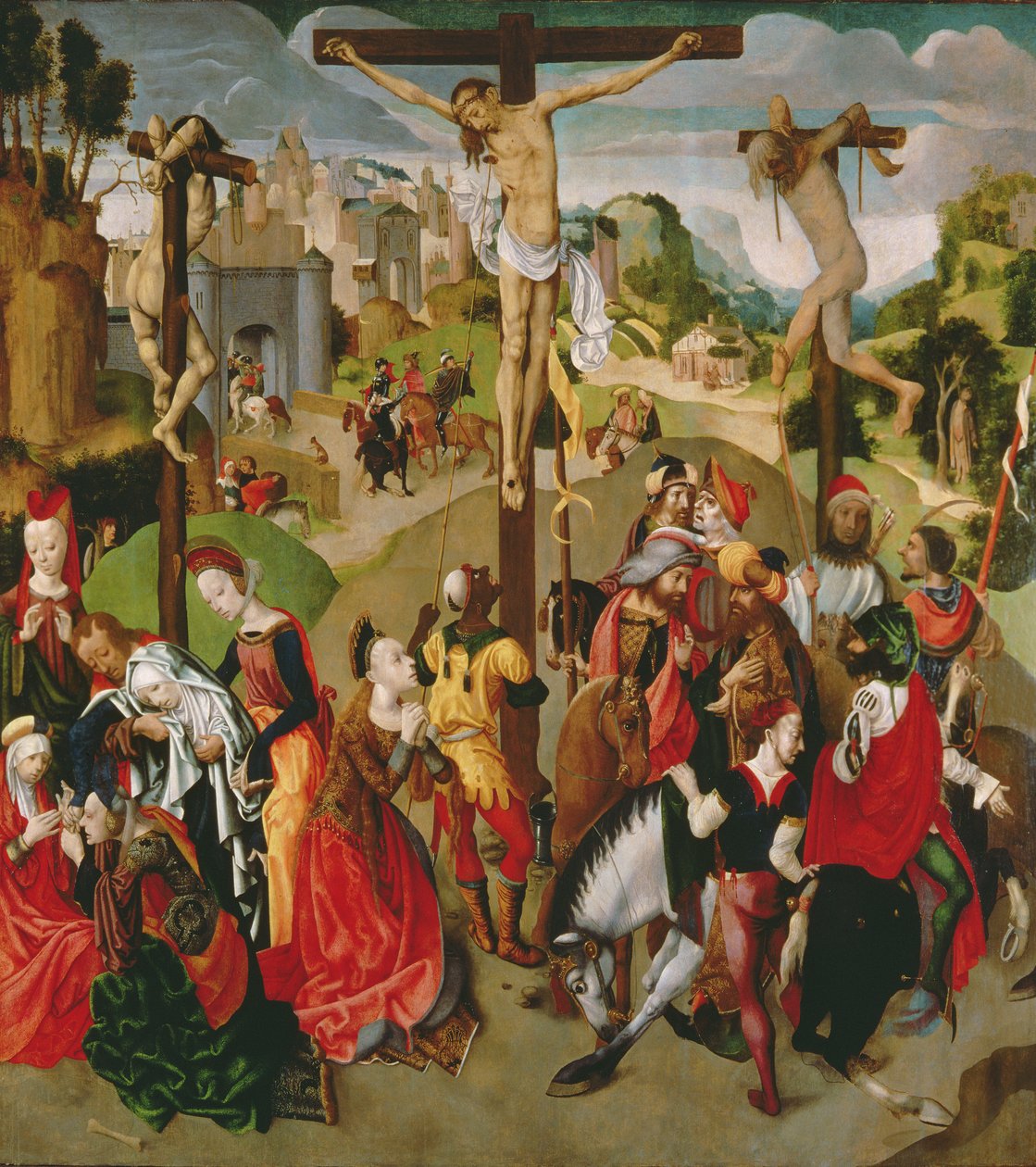 Středový panel triptychu Ukřižování, 90. léta 14. století od Master of the Virgo Inter Virgines