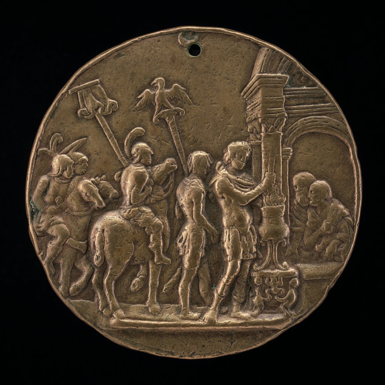 Mucius Scaevola, druhá polovina 15. století. od Master IO.FF.