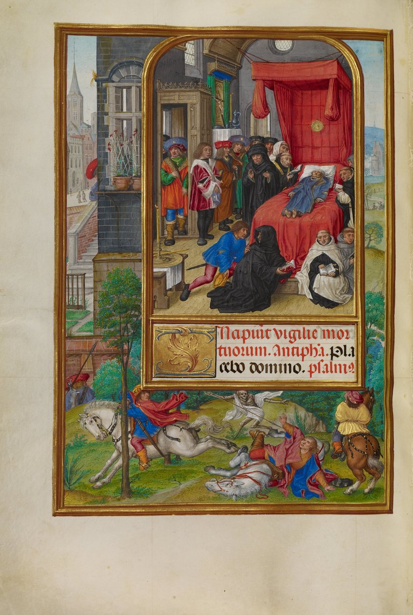 Scéna smrtelné postele od Master of James IV of Scotland
