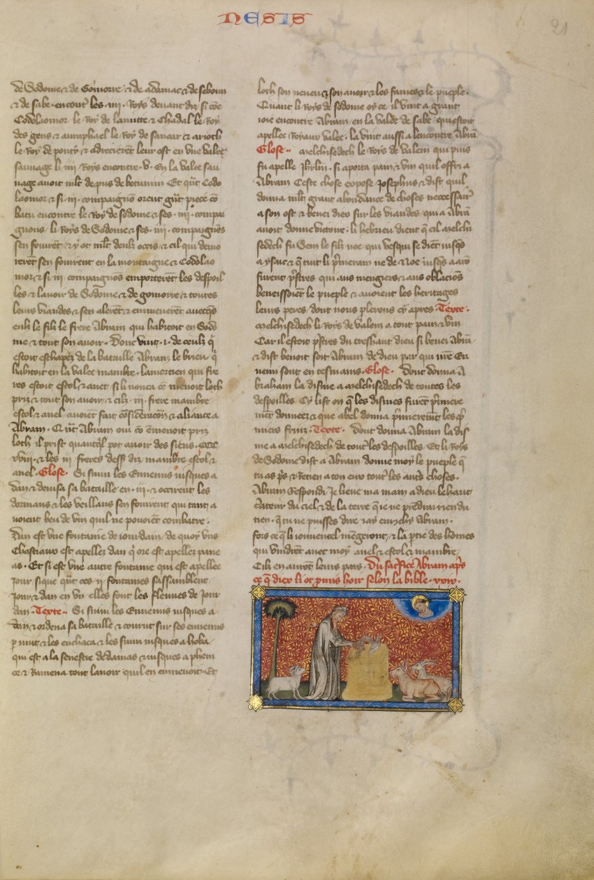 Abraham u oltáře od Master of Jean de Mandeville