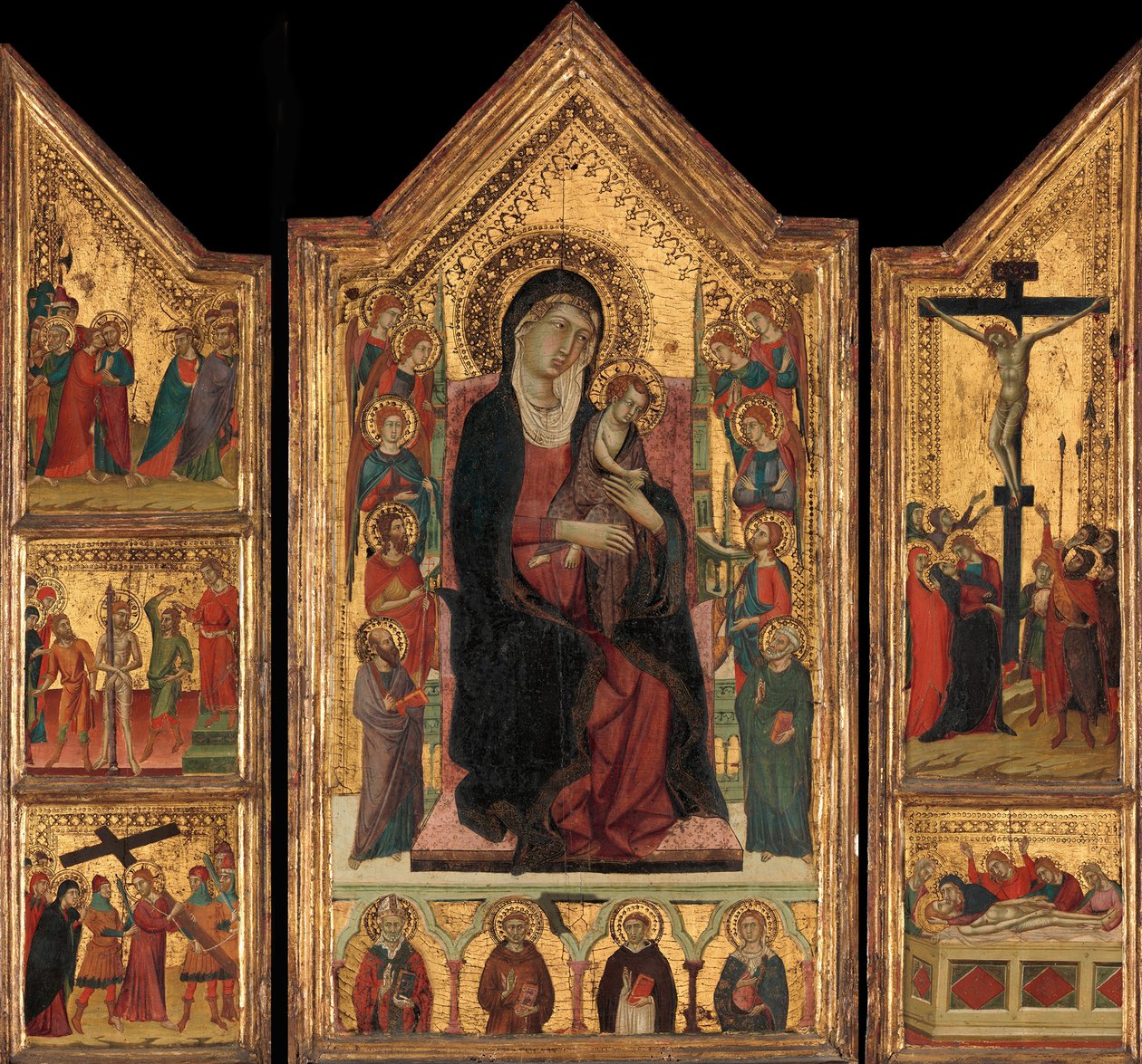 Madonna a dítě na trůn. od Master of Monte Oliveto