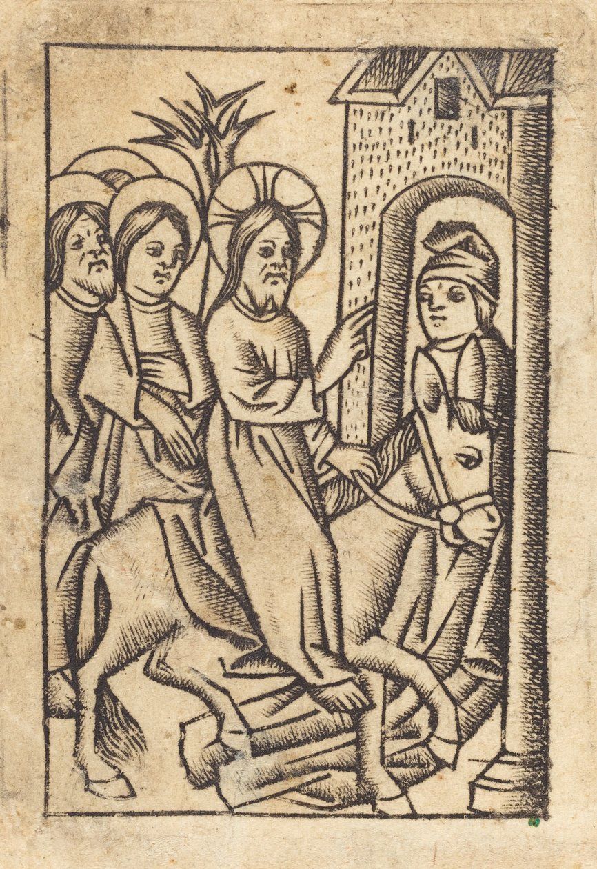 Kristův vjezd do Jeruzaléma [vlevo] od Master of St. Erasmus