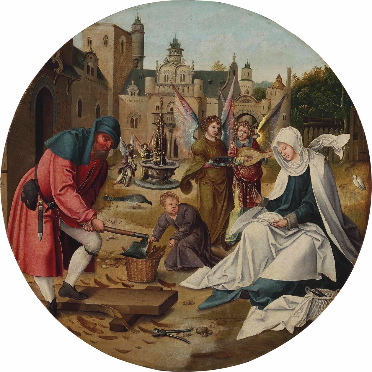 Svatá rodina od Master of the Antwerp Adoration