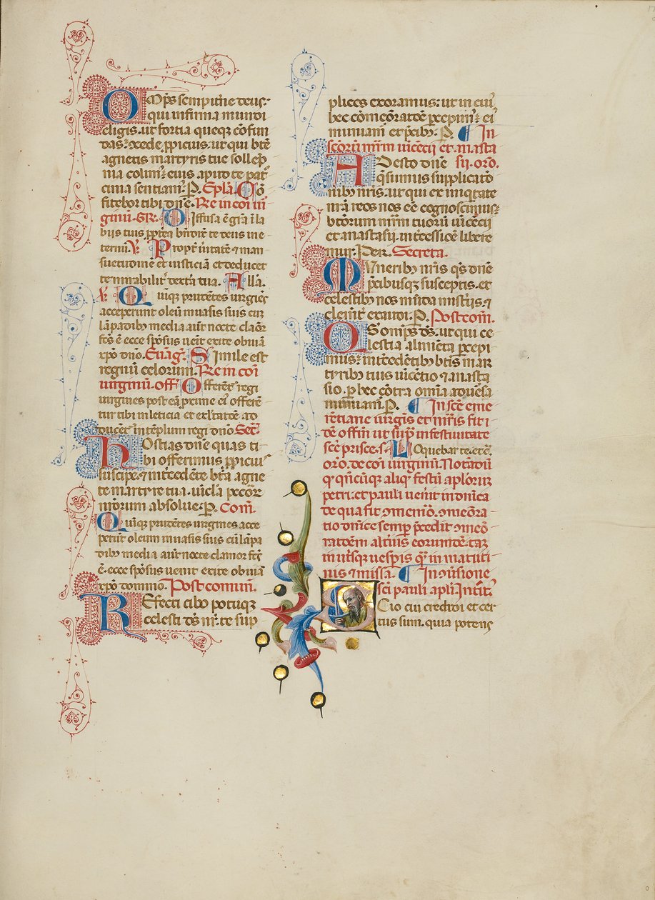 Počáteční písmeno S: Saint Paul od Master of the Brussels Initials