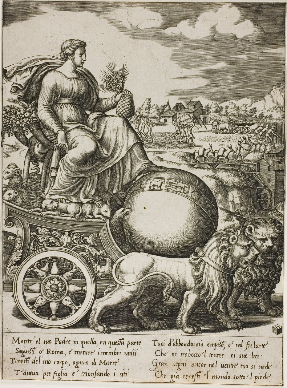 Cybele ve svém voze od Master of the Die