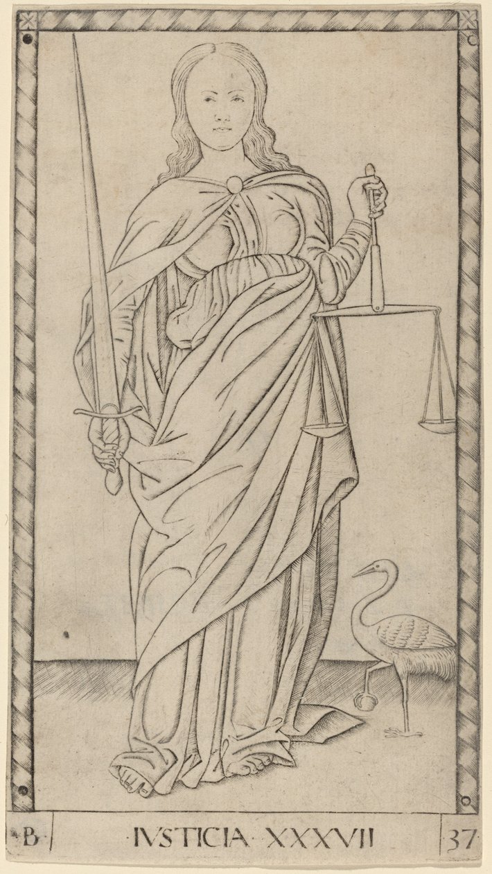 spravedlnost od Master of the E Series Tarocchi