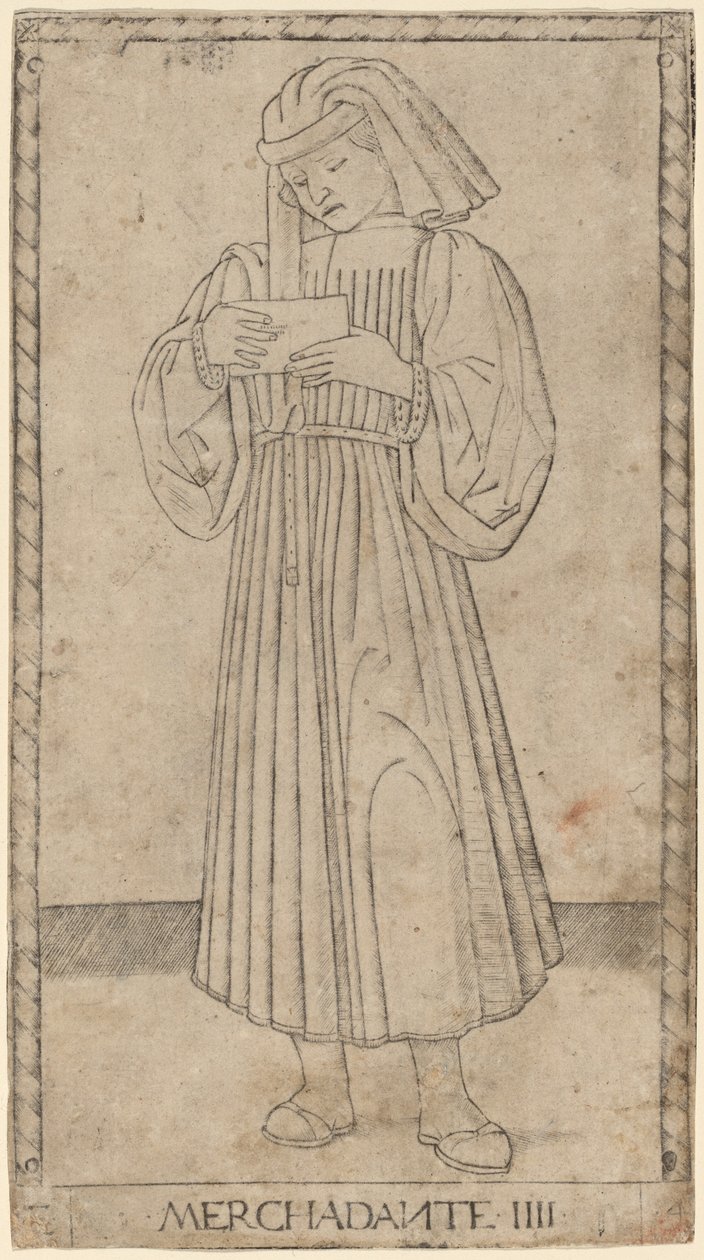Merchadante (obchodník) od Master of the E Series Tarocchi
