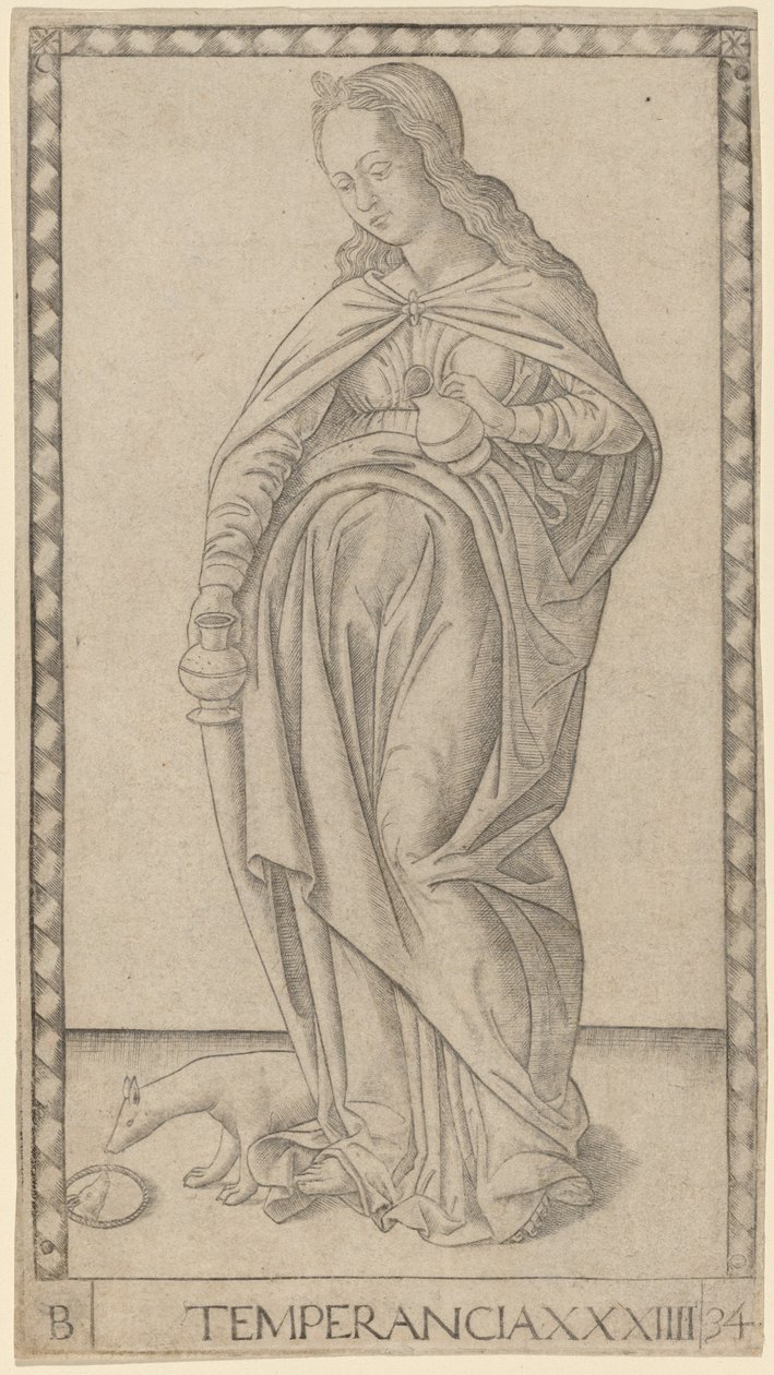 Temperancia (umírněnost) od Master of the E Series Tarocchi