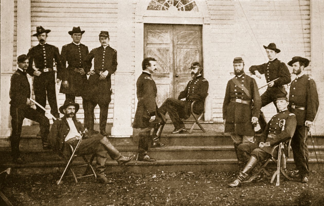 Generálmajor George G. Meade a štáb, 1861-65 od Mathew B. Brady
