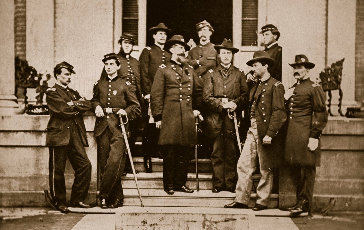Generál O. B. Wilcox a štáb, 1861-65 od Mathew B. Brady