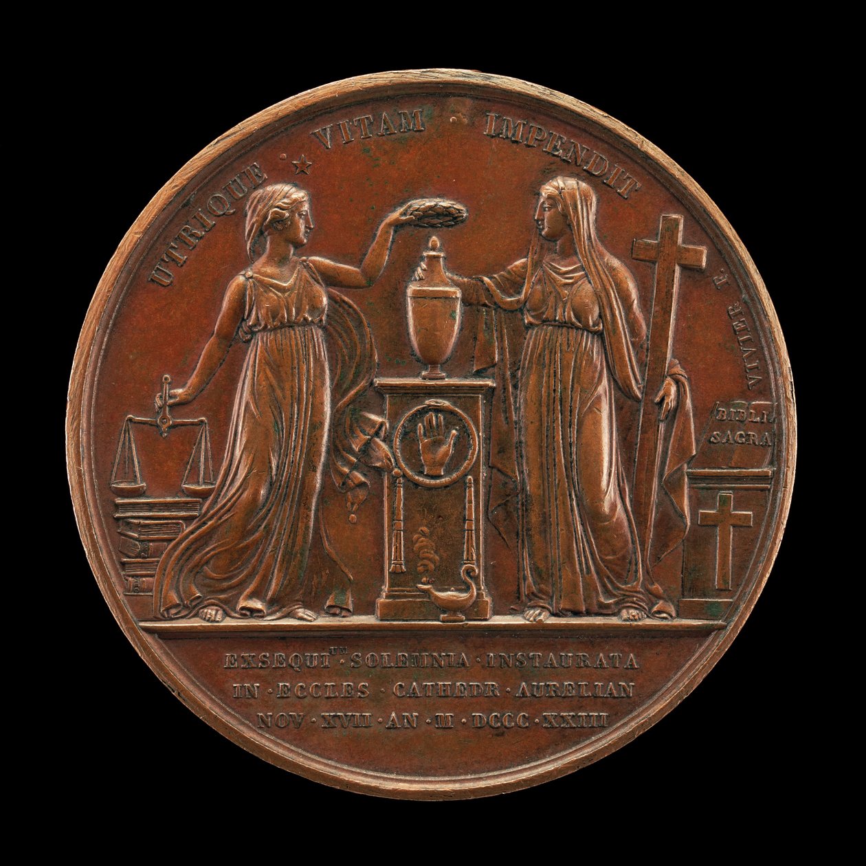 Spravedlnost a víra [reverzní], 1823. od Mathias Nicholas Marie Vivier