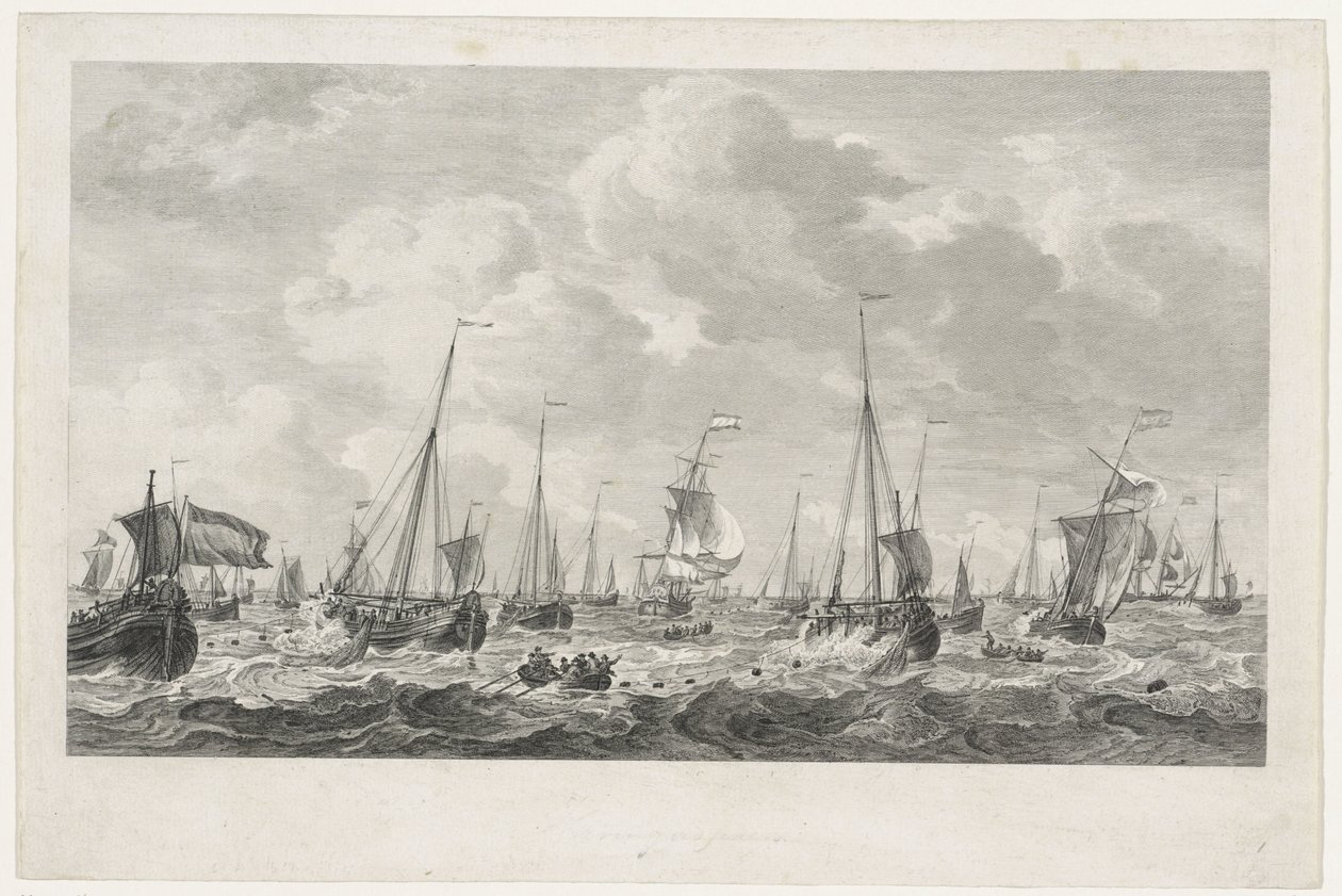 Lov sleďů, 1781 od Mathias de Sallieth