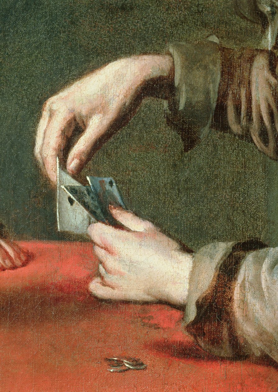 Detail olej na plátně The Cheaters z roku 192295 od Mathieu Le Nain