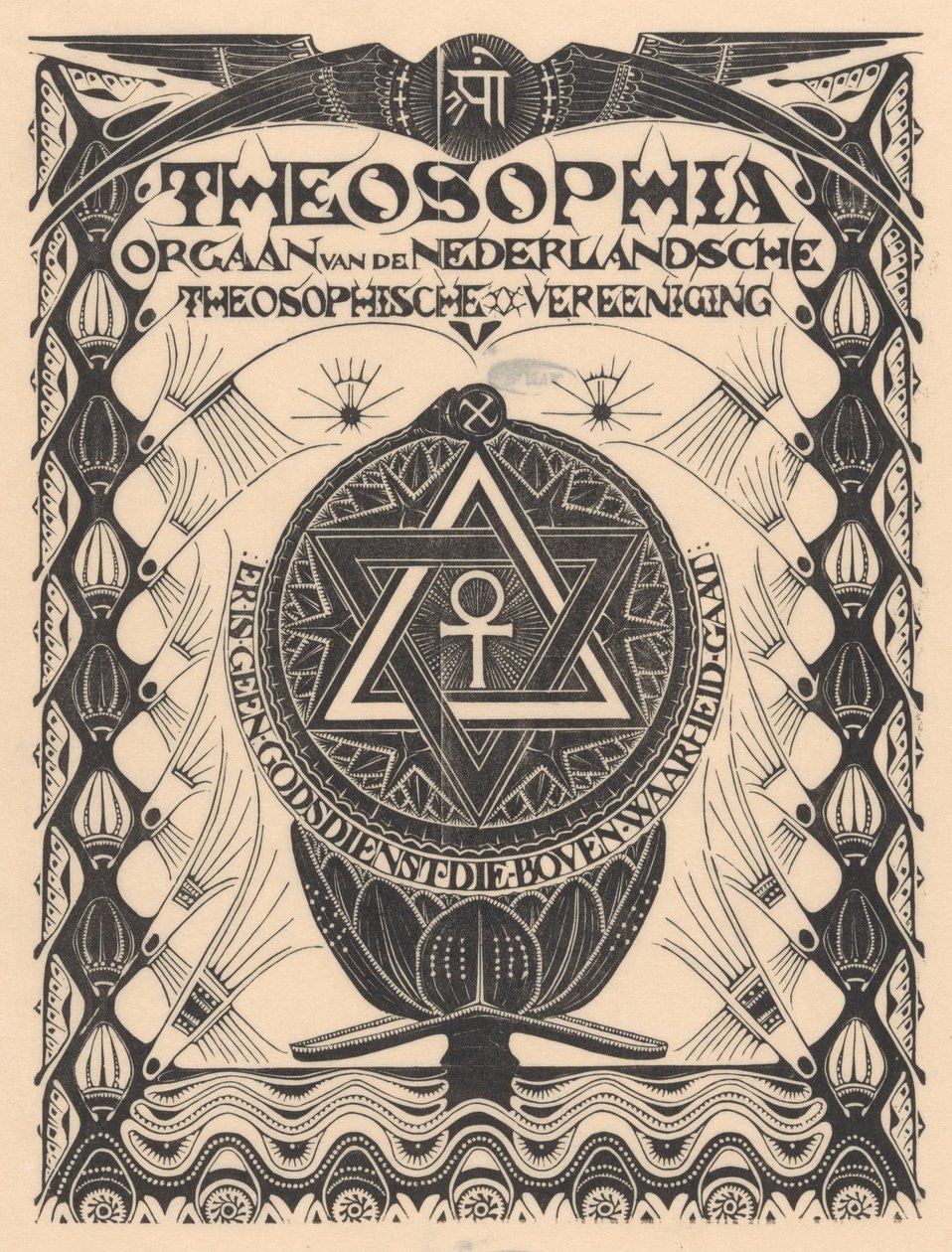 Obálka časopisu Theosophia od Mathieu Lauweriks