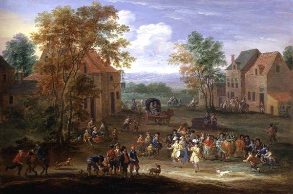 Festival ve vesnické vesnici od Mathys Schoevaerdts