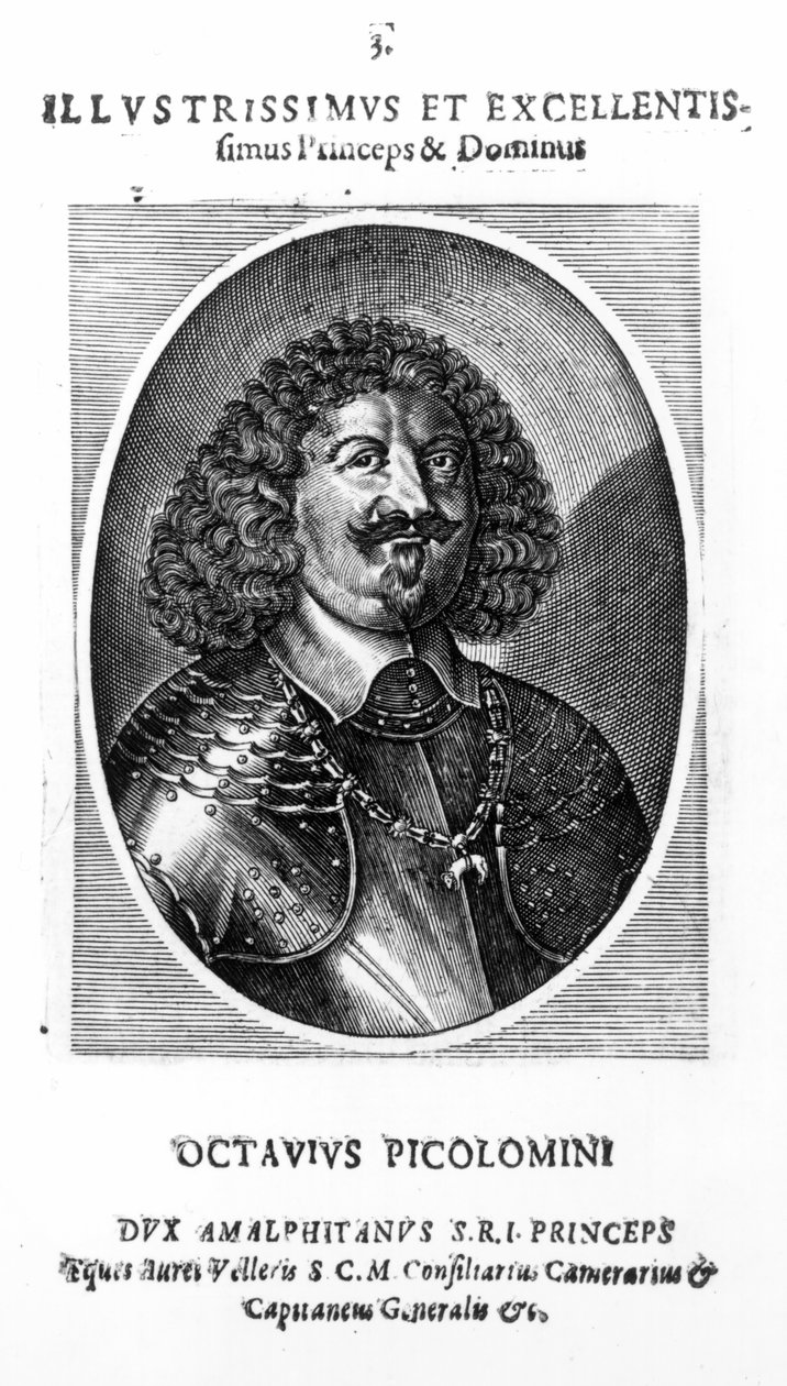 Princ Octavio Piccolomini, vévoda z Amalfi, po portrétu z roku 1649 od Mattaus the Younger Merian