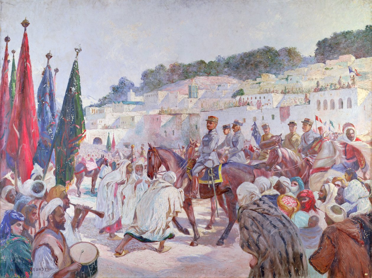 Vstup generála Pomeyrana do Ouezzanu nebo Meknes v Maroku od Matteo Brondy