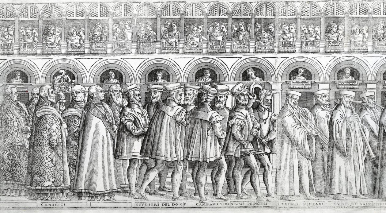Dogal Procession, c.1555-60 (Viz také 476241-2, 476244-5) od Matteo Pagani