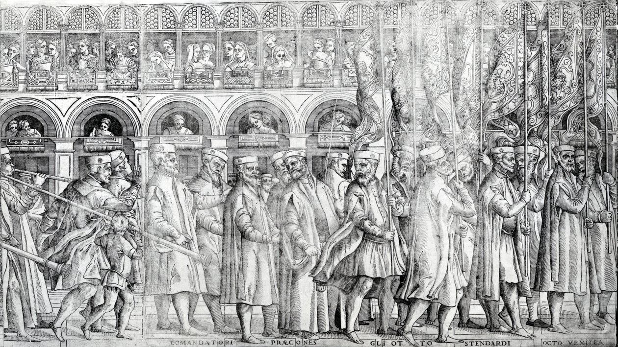 Dogal Procession, kolem 1555-60 (Viz také 476242-5) od Matteo Pagani