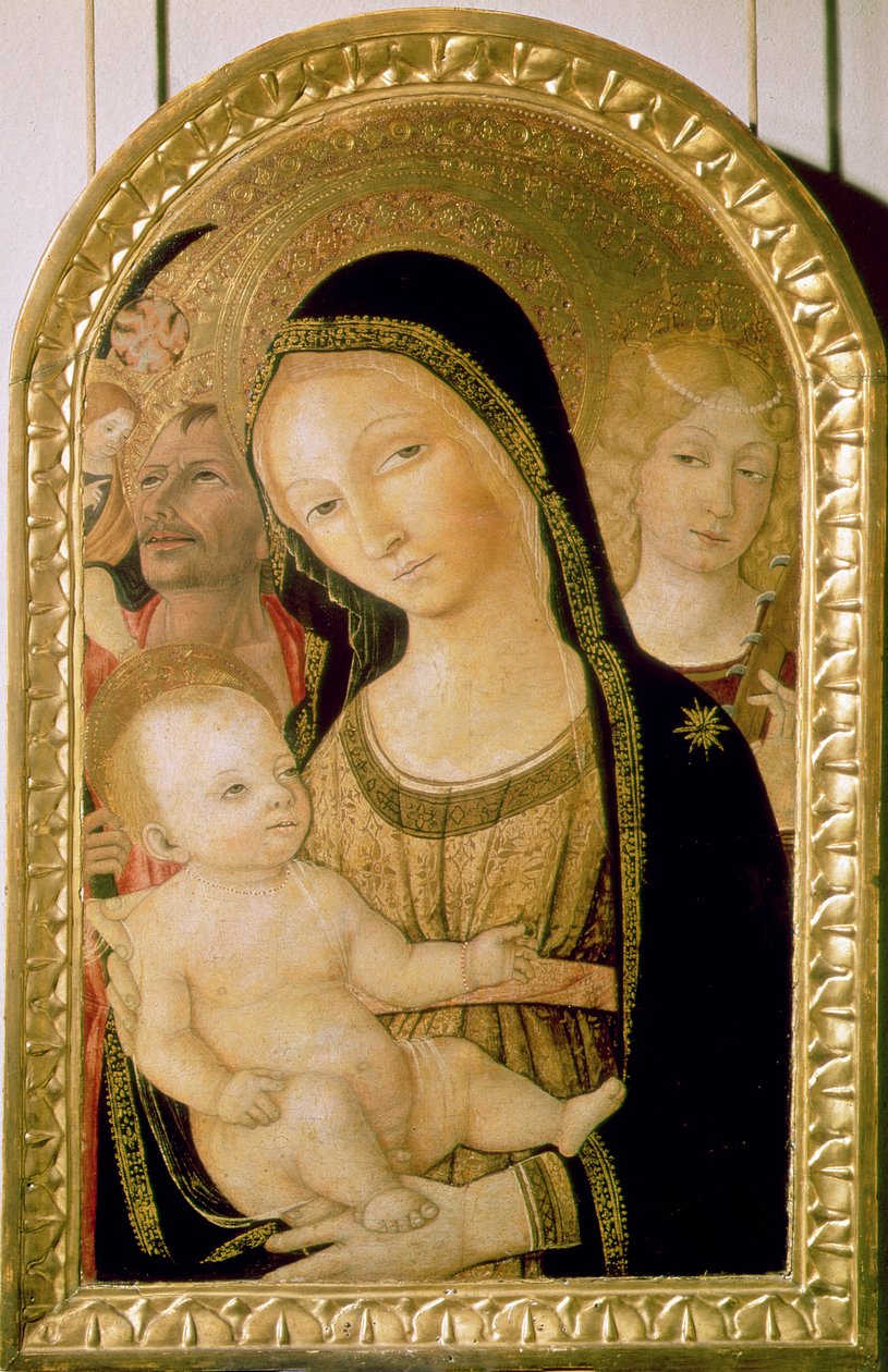 Madonna a dítě s SS. Catherine a Christopher, 1470 (panel) od Matteo di Giovanni di Bartolo