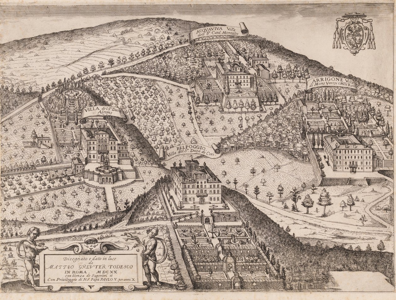 Výhled na Frascati a okolí od Matthaus Greuter
