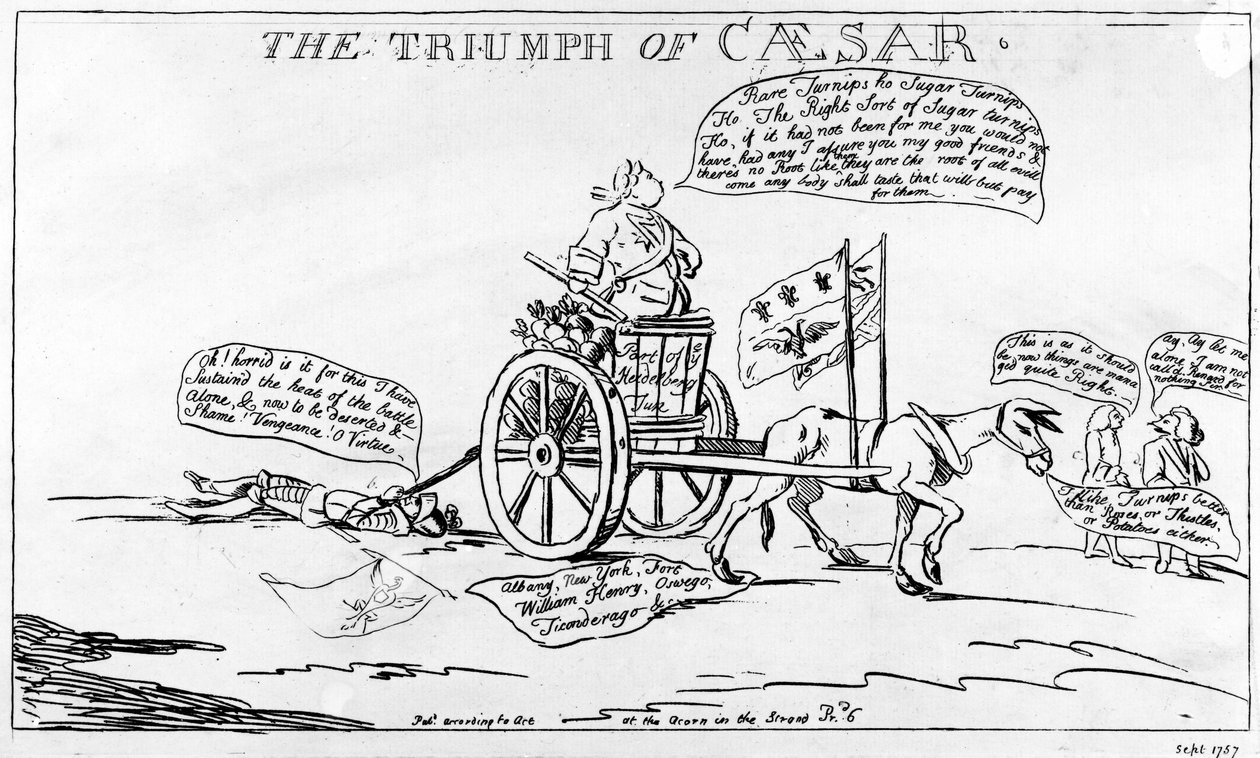 Caesarův triumf, 1757 od Matthew or Matthias Darly