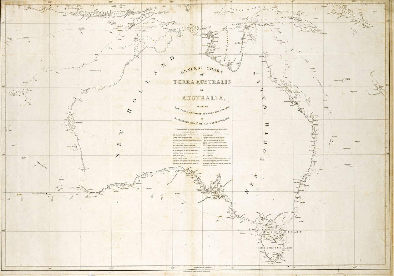 Mapa Austrálie od Matthew Flinders