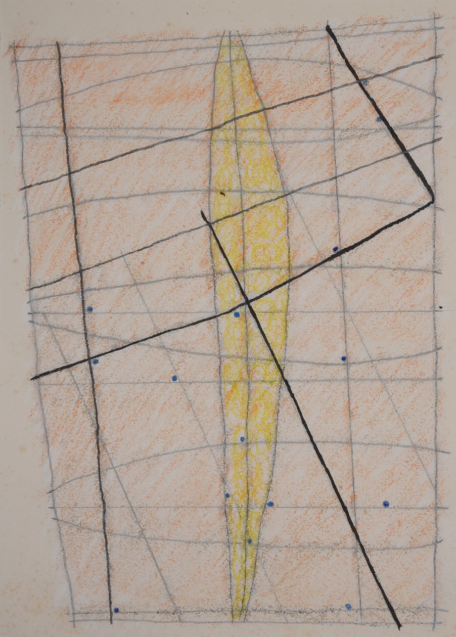 stick chart 3, 2014 (akvarelová pastelka) od Matthew Hilton