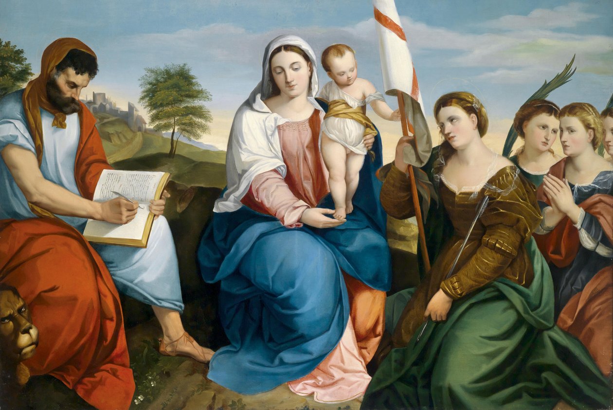 Madona s dítětem a svatým Markem Evangelistou, stejně jako Ursula s pannami od Matthias Ranftl
