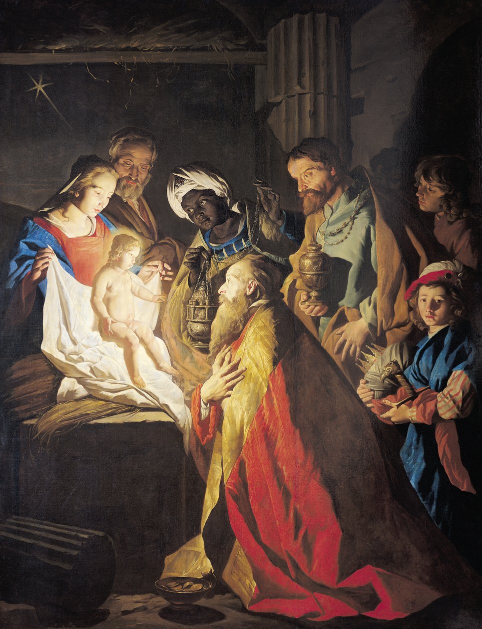 Klanění tří králů od Matthias Stomer