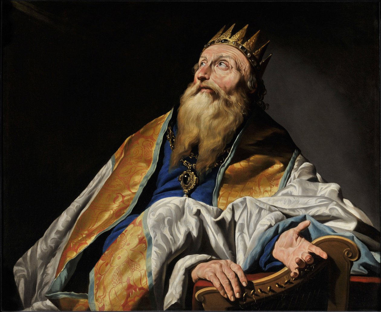 Král David od Matthias (c.1600 p.1650) Stomer