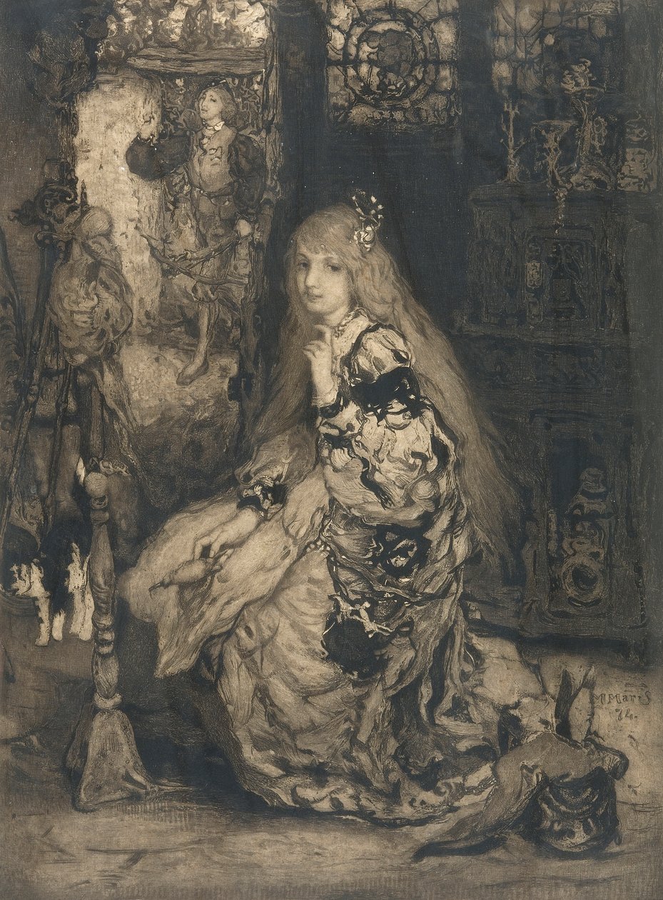 Dívka s vřetenem, 1874 od Matthijs Maris