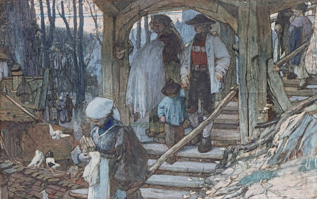 Brána křtu v Lausanne, kolem roku 1861 (toaleta a kvaš) od Matthijs Maris