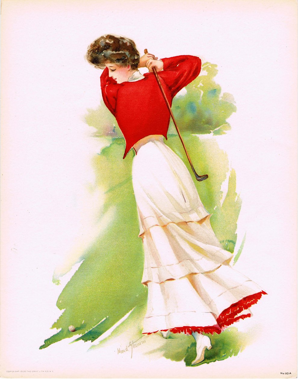 Lady Golfer, 1908. od Maud Stumm