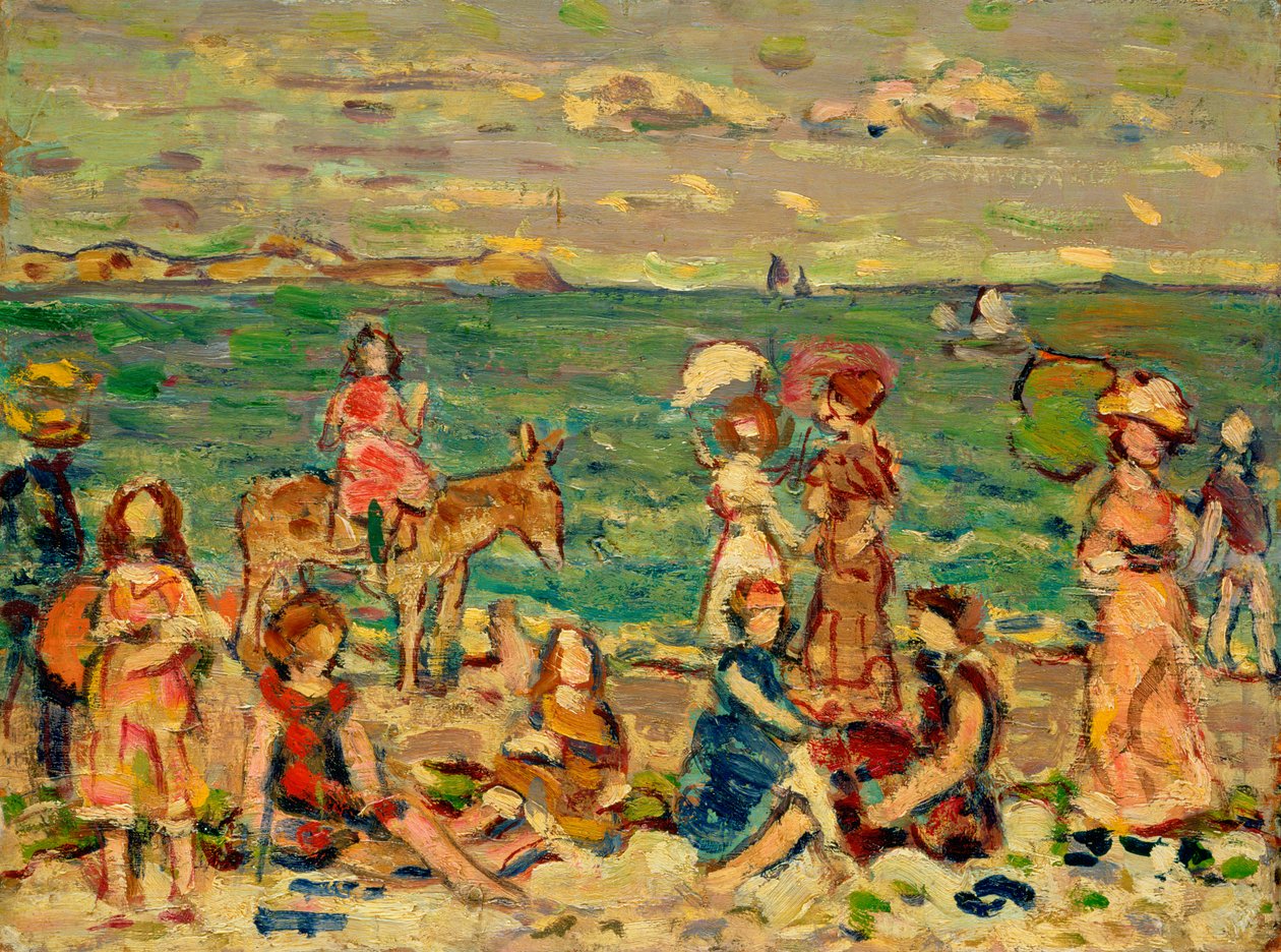 Plážová scéna, cca 1912-13 od Maurice Brazil Prendergast