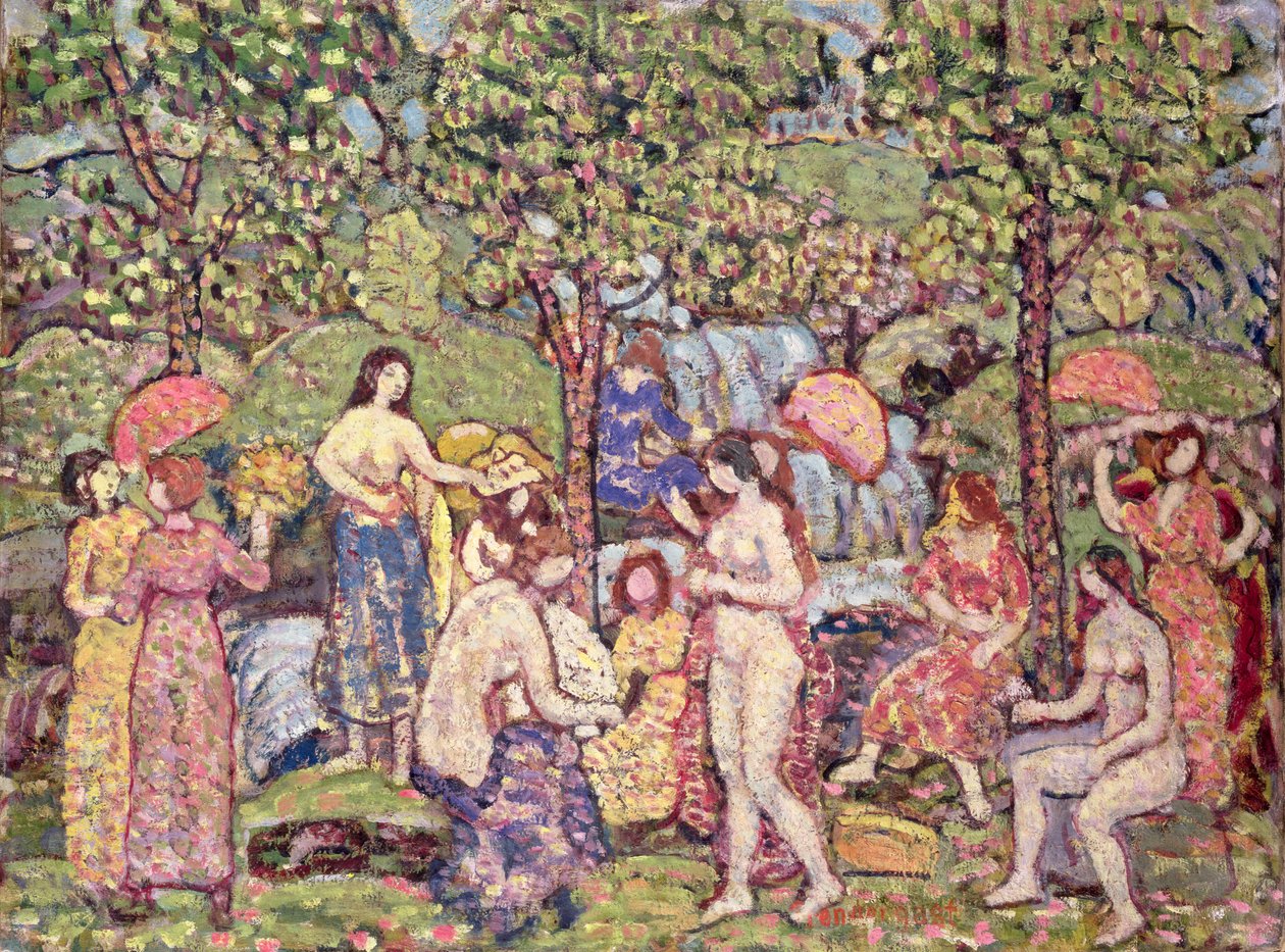 Idyla, Akty v krajině, 1913-15 od Maurice Brazil Prendergast