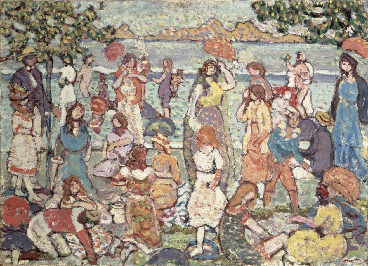 Krajina s figurami, 1921 od Maurice Brazil Prendergast