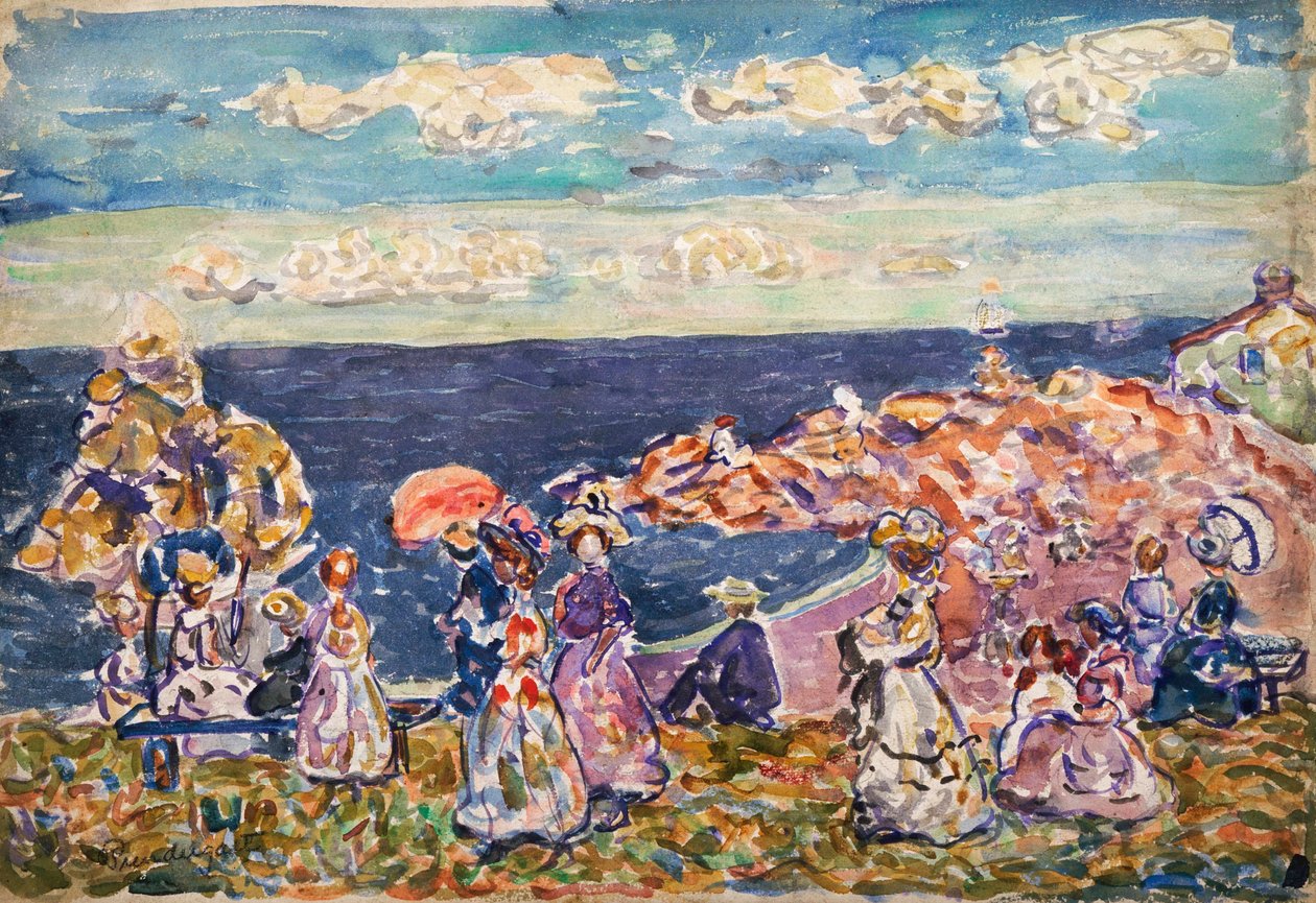 Na pláži od Maurice Brazil Prendergast