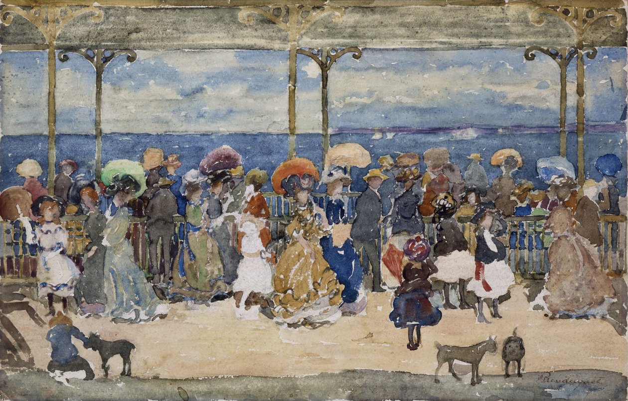 Na molu, Nantasket, kolem 1900-05 od Maurice Brazil Prendergast