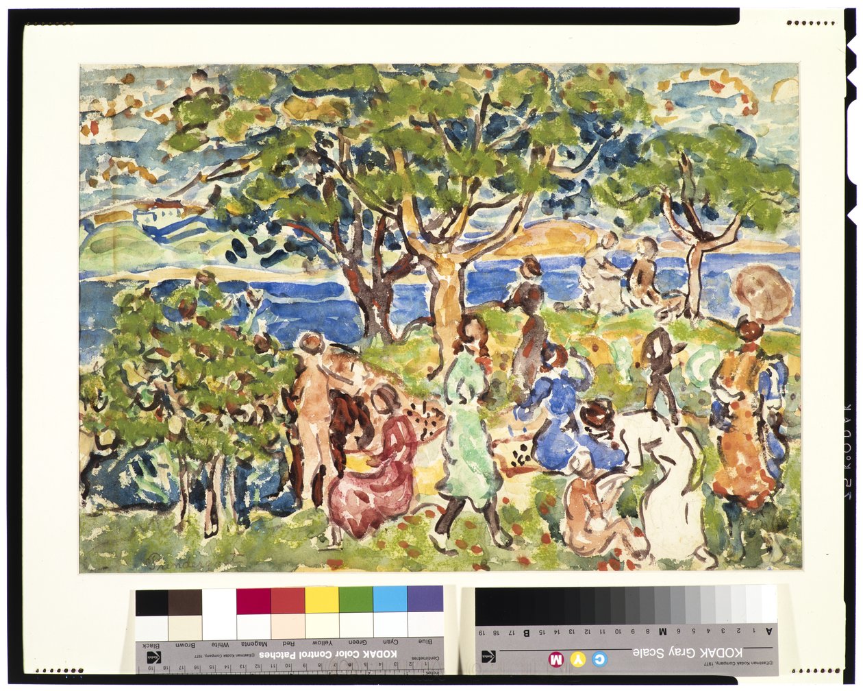 Piknik, cca 1912-15 (Wc a pastel přes grafit) od Maurice Brazil Prendergast
