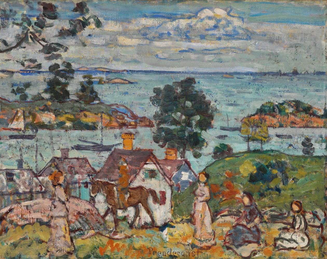 Water Inlet and House, Glouster Harbor, 1916-18 od Maurice Brazil Prendergast
