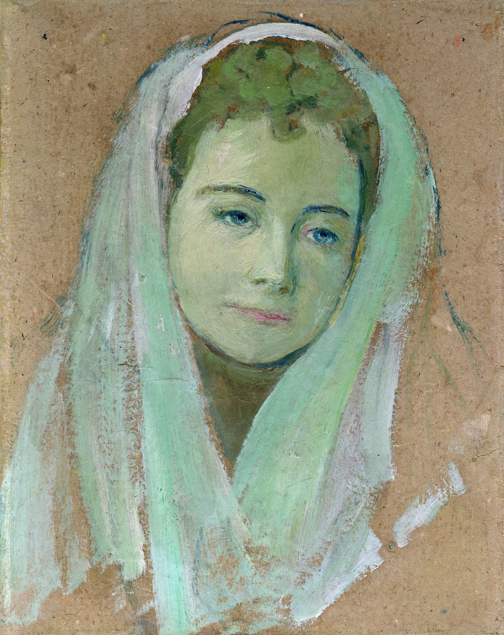 Marthe with a White Veil, 1891 (olej na kartě) od Maurice Denis