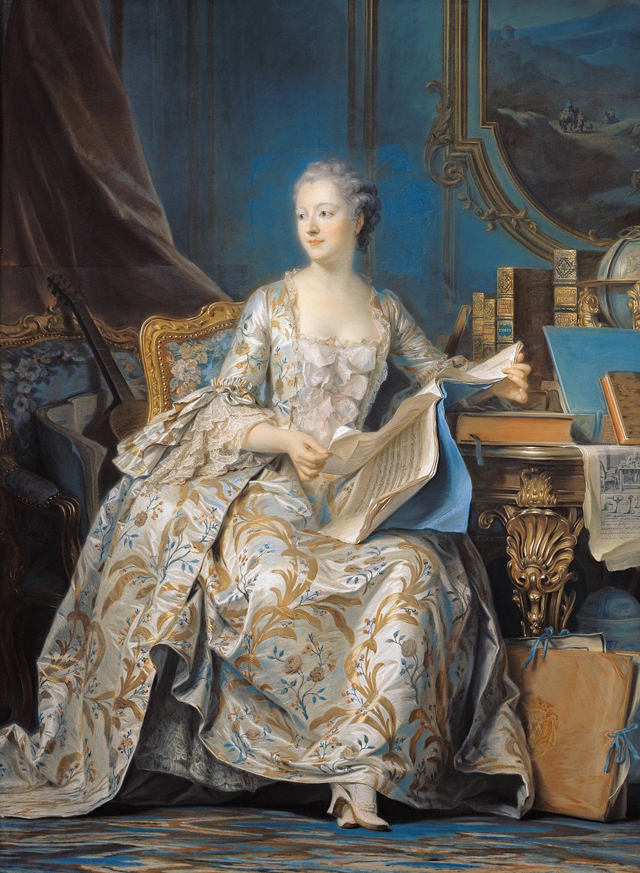 Jeanne Poisson (1721-64) markýza de Pompadour, 1755 (pastel na papíře na plátně) od Maurice Quentin de La Tour
