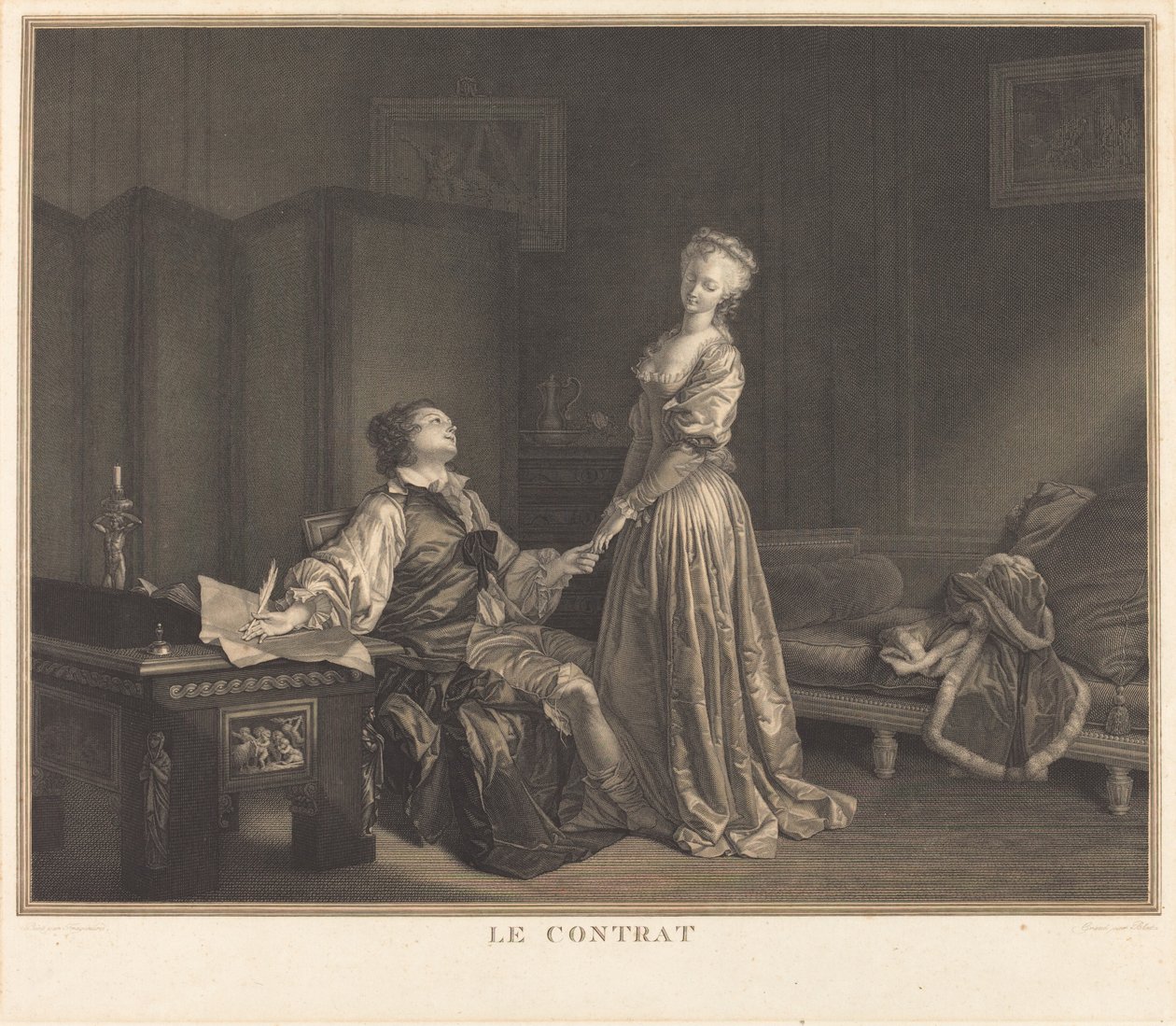 Smlouva od Maurice Blot after Jean Honoré Fragonard