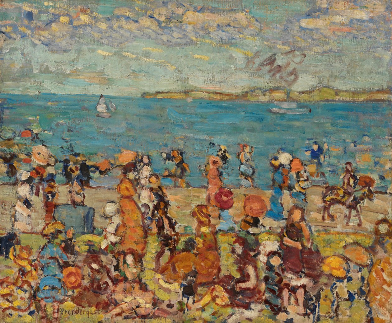 Plážová scéna od Maurice Brazil Prendergast