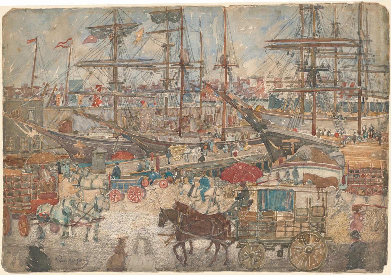 Docks, East Boston, 19001904. od Maurice Brazil Prendergast